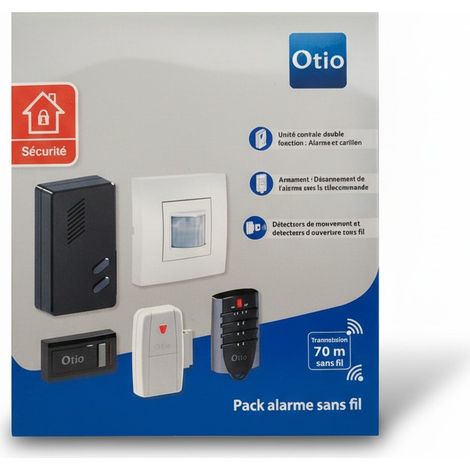 Lot de 5 éléments - OTIO - Pack alarme sans fil - Portée 70m - Installation facile sans travaux - Voir photos (1/3)