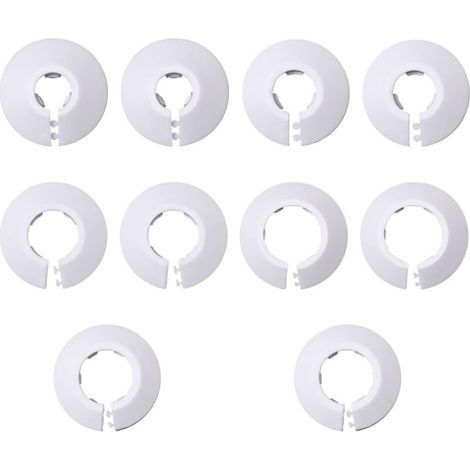 10 rosaces de radiateur simples, protection de tuyau de radiateur, protection de trou de radiateur pour sol et mur, pour chauffage, protection (12/16/20/25/32) (1/5)