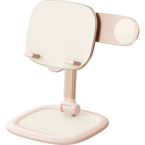 Soporte ajustable para tablet y teléfono de la serie Seashell, color rosa. (1/5)