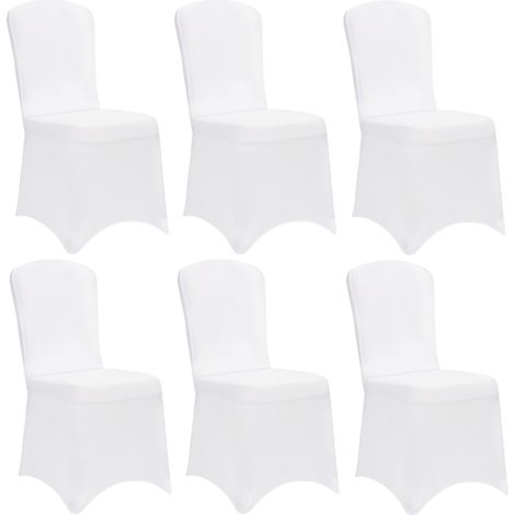 DETEX® Set 6 Coprisedie Öko-Tex Tessuto Elastico Fodera Sedie bianco