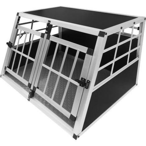 Monstershop - Gabbia Doppia per Trasporto Cani e Animali per Bauli Macchine Autovetture - Piccola