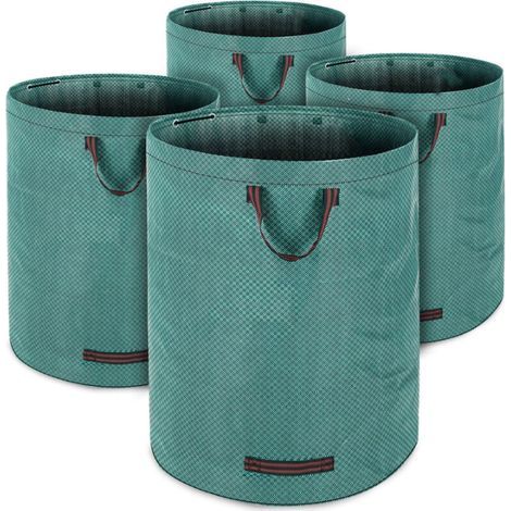 x Garden bags, 280L per bag, max. load 50kg, double stitching, 3 handles, green waste bag for plants, grass, leaves, rubbish. 4 x Garden waste bags (1/5)