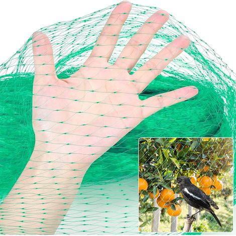 Red antipájaros (paquete de 1), 4 m × 10 m, para árboles frutales, para jardín, protección de aves, gallineros, plantas y frutas. (1/5)