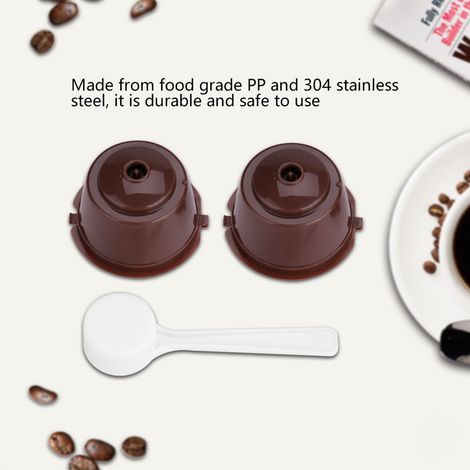 Lot de 5 filtres à café réutilisables et rechargeables en acier inoxydable PP 304 de qualité alimentaire (marron) (1/5)