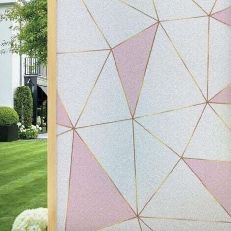 (45 x 200 cm) Blickdichte Fensterfolie – Milchglasfolie – Rosa – Statisch haftend – Wiederverwendbar – Geeignet für Wohnzimmer und Schlafzimmer
