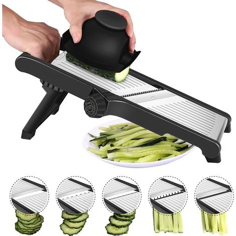 Multifunctional Stainless Steel Mandoline Slicer, Adjustable from 1 to 9 mm for Vegetables, Fruits and Cheese (1/4)