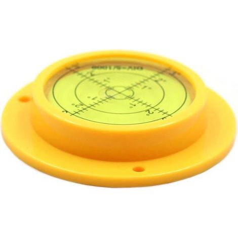 Niveau à bulle circulaire - Haute précision 90mm Liquide jaune vert - Campage car bricolage - Acrlyique (1/5)