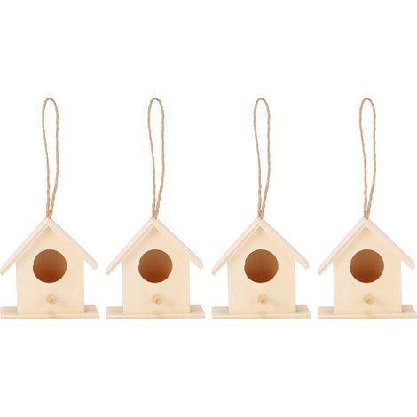 4 nichoirs en bois suspendus, boîte de nidification pour oiseaux, cage extérieure pour jardin, décoration DIY