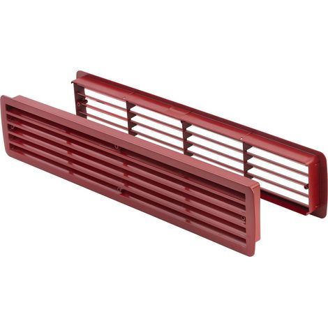 Lüftungsgitter Türlüftung Kunststoff Rubinrot paarweise 457mm x 92mm