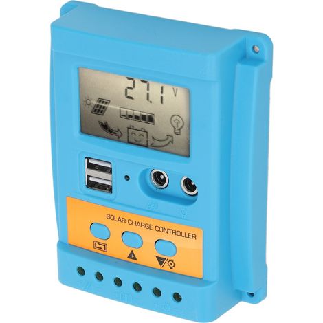 Contrôleur de chargeur solaire, identification automatique 12V/24V, avec 2 ports USB et un écran LCD, très efficace et économe en énergie, convient aux batteries scellées, courant de charge maximal 50 (1/5)