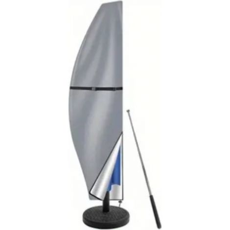 Housse de parasol gris argenté, imperméable et résistante aux intempéries, protection UV et vent, pour extérieur (280 x 46 cm) (1/5)