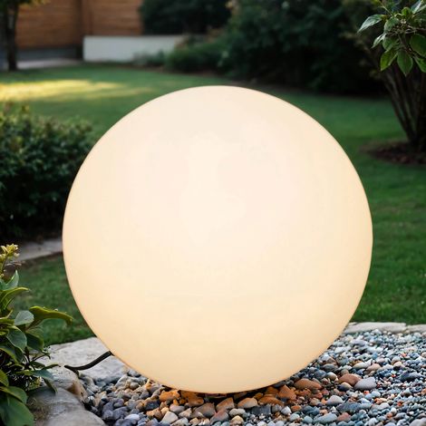Kugellampe außen E27 IP65 6500 K kaltweißes Licht 600 lm B: 60 cm 55 cm hoch Weiß rund Außenleuchte (1/5)