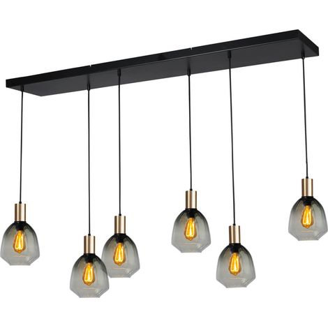 Lampe suspendue 6 lumières - dorée - Porto avec des lunettes vertes Nicolette - 2711-05-02-130-25614