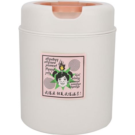 Poubelle de bureau Mini Couvercle rose PP 13x14cm Compacte Sans odeur pour voiture maison bureau (1/5)