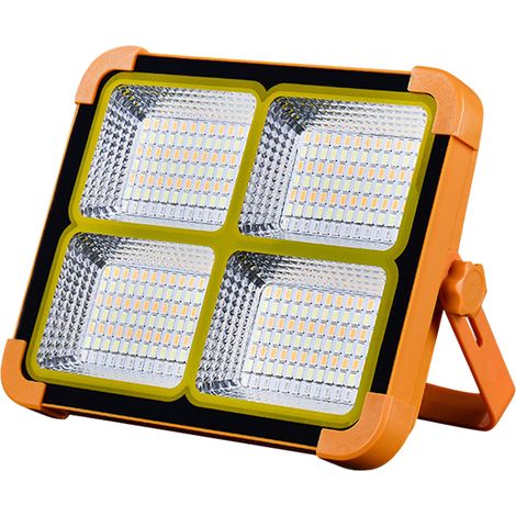 Luci solari da esterno ricaricabili, faretto solare a LED con riflettore, proiettore ricaricabile, lampada da cantiere. (1/4)