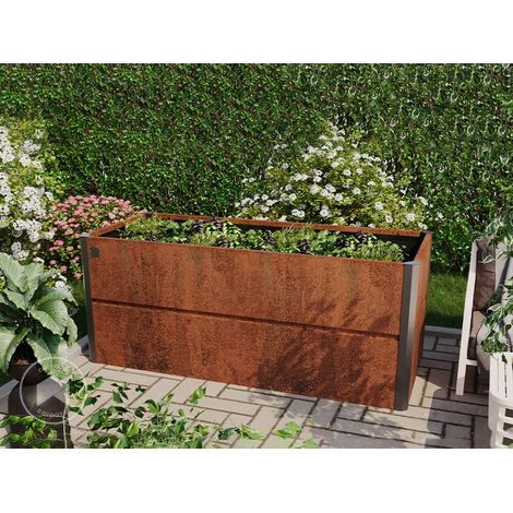 PRIMEYARD 200 x 85 x 77 cm Huerto urbano, acero corten, aspecto óxido (1/5)