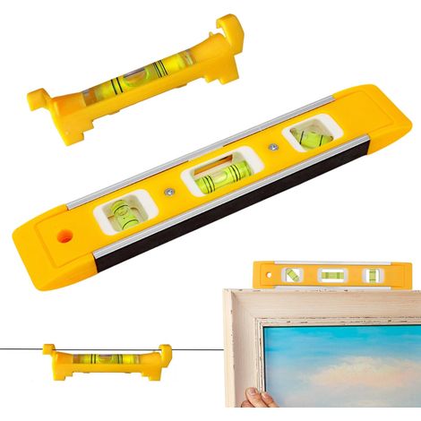 2 Stück Wasserwaage 200 mm/75 mm, magnetische Torpedo-Wasserwaage mit 3 Fläschchen 45°/90°/180°, langlebig und unzerbrechlich, professionelle Messwerkzeuge mit Magnetstreifen