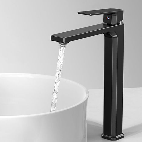 Mitigeur de lavabo laiton noir monocommande pour toilettes (1/2)