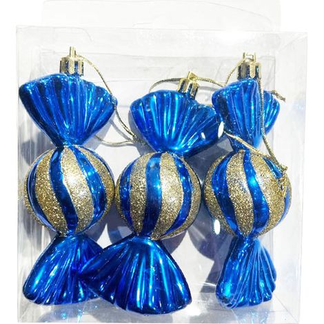 Guirlande Sucette De Noël - Décor Arbre De Noël En Plastique Brillant - Pour Décoration Intérieure Fête Et Réveillon - Lot De 3 Pièces (1/5)
