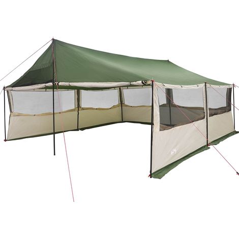 vidaXL Tienda Familiar Verde 600 x 400 x 268 cm Poliéster y Acero (1/2)