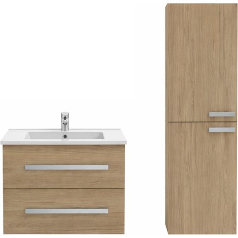 Mueble bajo lavabo Ola up + columna de baño roble 60 cm JACOB DELAFON