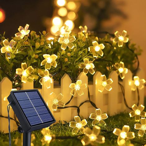 Guirlande Lumineuse Extérieure Solaire, 14m 120 LED Fleurs de Cerisier Lumineuse, 8 Modes Guirlande Solaire Exterieur Étanche, Fleurs Decoration pour Jardin Cour Noël Mariage Patio Fête (1/5)