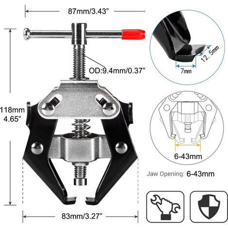 1 pz 6-43mm terminale batteria e estrattore braccio tergicristallo, strumento di rimozione braccio tergicristallo (1/4)