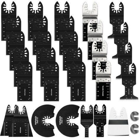 DIY 31-teiliges gemischtes Oszillationssägeblatt-Set, Holzsägeblatt-Set, Metall-Multifunktionswerkzeug, professionelles Universalwerkzeug mit Schnellverschluss (1/4)