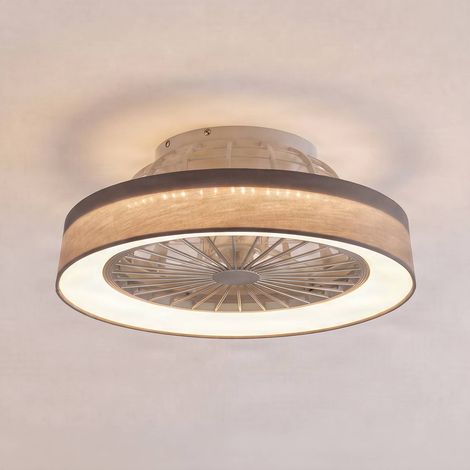 Lindby Ventilador de techo con lámpara 'Mace' en Gris Plástico (1/5)