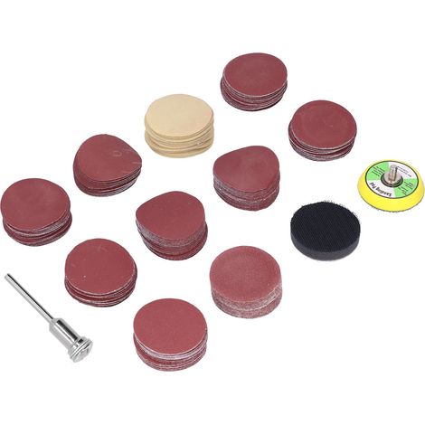 Lot de 203 meules abrasives 80-3000 grains 5cm disques ponçage bois fer plastique (1/5)