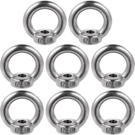 8 pièces d'écrous à œillets durables en acier inoxydable pour dispositif de levage-4X4CM-Silver (1/3)