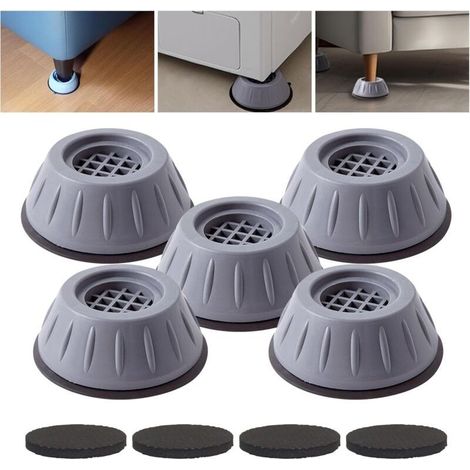 Set mit 5 Antivibrationsfüßen für Waschmaschinen, rutschfeste und vibrationsdämpfende Pads für Waschmaschinen und Trockner, Bodenschutz für Waschmaschinen und Trockner (1/5)