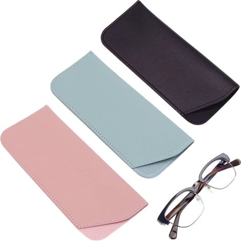 Juego de 3 estuches suaves para gafas, estuche blando, estuche de cuero, gafas para mujeres y hombres, suave y portátil, estuche para gafas, estuche para mujer
