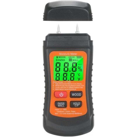 Hygrometer for wood, walls and paper backlit LCD screen 7 modes precise location of leaks. (1/4)