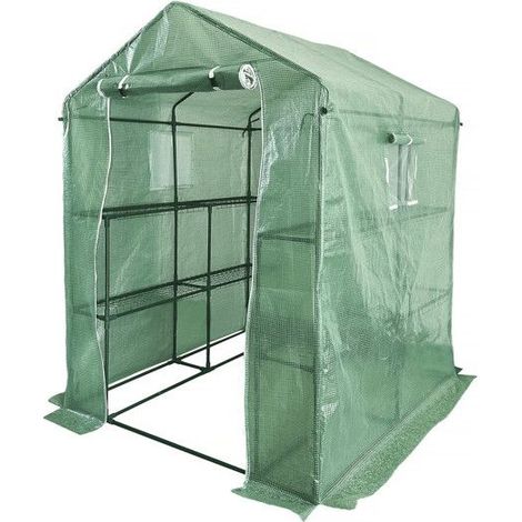Filiyano-Serre de jardin pour tomates avec étagères « Lys » - 2,04 m² - 130 g - Verte (1/5)