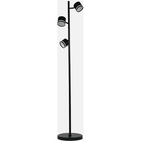 Ortica pavimento soggiorno 3xGX53 nero 27W 2400lm orientabile con lampadine 142x25x25 cm