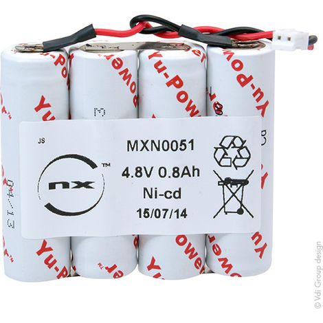 NX - Batterie eclairage secours 4x AA HT 4S1P ST1 4.8V 800mAh JST (1/3)