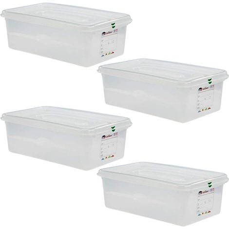 BRB 4 boîtes de rangement avec couvercle, L 530 x l 325 x H 150 mm, contenance 21 litres, polypropylène (PP)