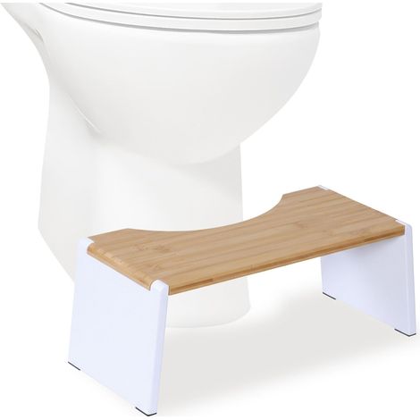 Klappbarer toilettenhocker aus bambus - rutschfest platzsparend