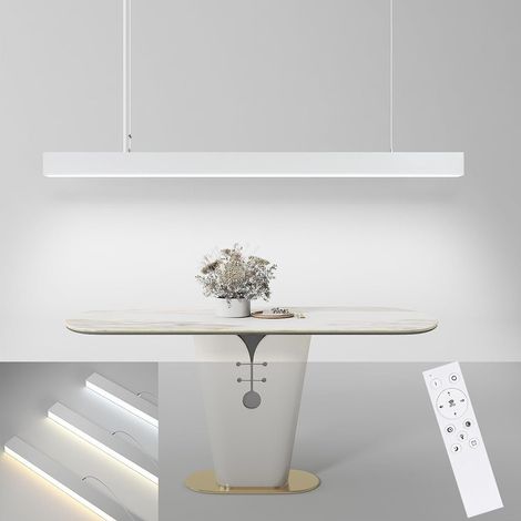GBLY Lámpara de mesa de comedor LED con brillo regulable - Lámpara de comedor colgante moderna con altura ajustable 150 cm y control remoto. Diseño lineal para el comedor (1/5)