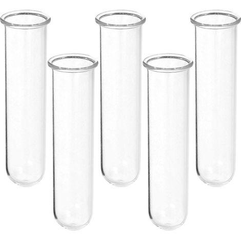 Lot de 5 tubes à essai transparents pour la propagation des plantes, en verre transparent, pour vase hydroponique.-11.00X2.80X2.80CM