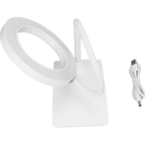 Lampe de bureau LED 360° flexible, gradation sans paliers, 3 modes de couleur, protection oculaire, éclairage USB pour étude et nail art, blanc (1/5)