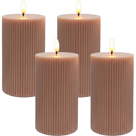 LED-Kerzen aus echtem Wachs ohne Flamme, flackernde Flamme