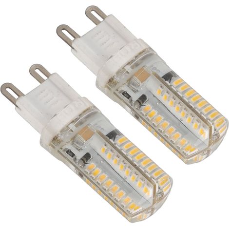Lot de 2 ampoules LED G9 professionnelles 64 LED haute luminosité en céramique pour lustre, 3 W, 110 V CA (1/5)