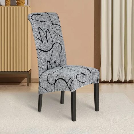 Coprisedie elasticizzati XL, 6 pezzi, coprisedie grandi per sala da pranzo, coprisedie rimovibili e lavabili per sala da pranzo, hotel, cucina, arredamento