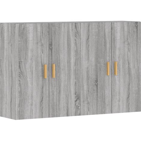 2 pcs Buffet,Bahut, Armoires murales sonoma gris bois d'ingénierie CFW34864 (1/5)