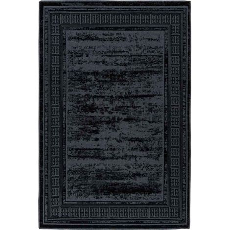 Tapis Tissé à Poils Plats Rétro "Kalevi" Noir 120 x 170 cm (1/5)