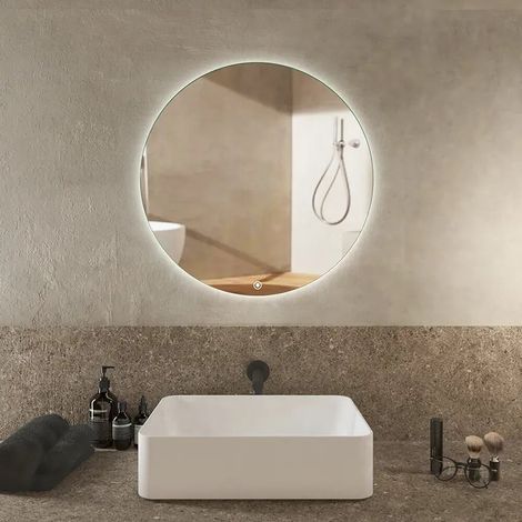 Specchio led tondo 60 cm 3 mm retroilluminato luce fredda con sensore touch screen Alcor (1/4)