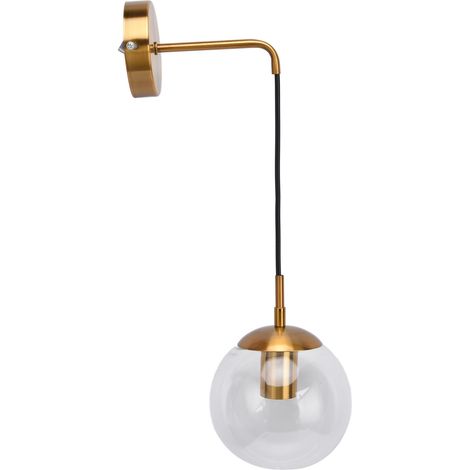 Applique murale rétro moderne avec globe en verre décoratif et minimaliste, douille E27, pour salon, chambre et bureau, 110–240 V (1/5)