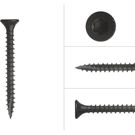 Fassadenschrauben verzinkt Schwarz 4 x 40 mm Torx 20 - 100 Stück